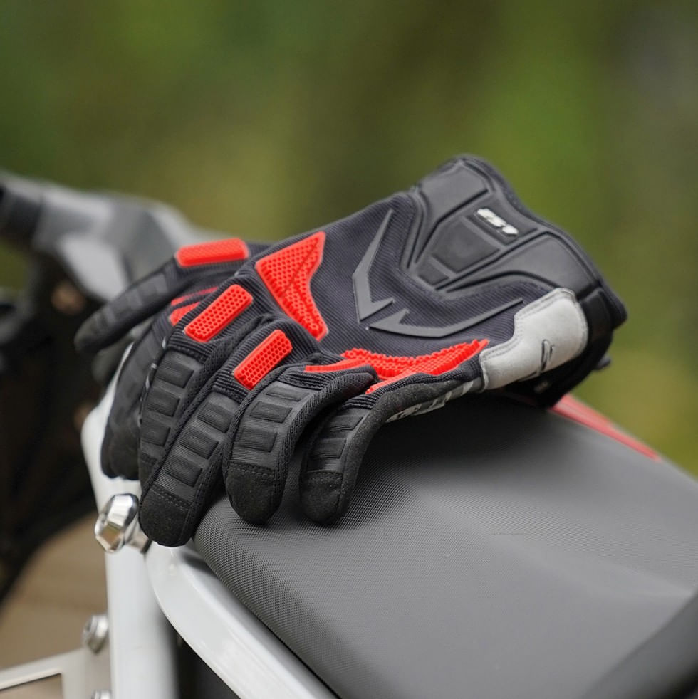 Guante LS2 Ravin Hombre Negro / Rojo